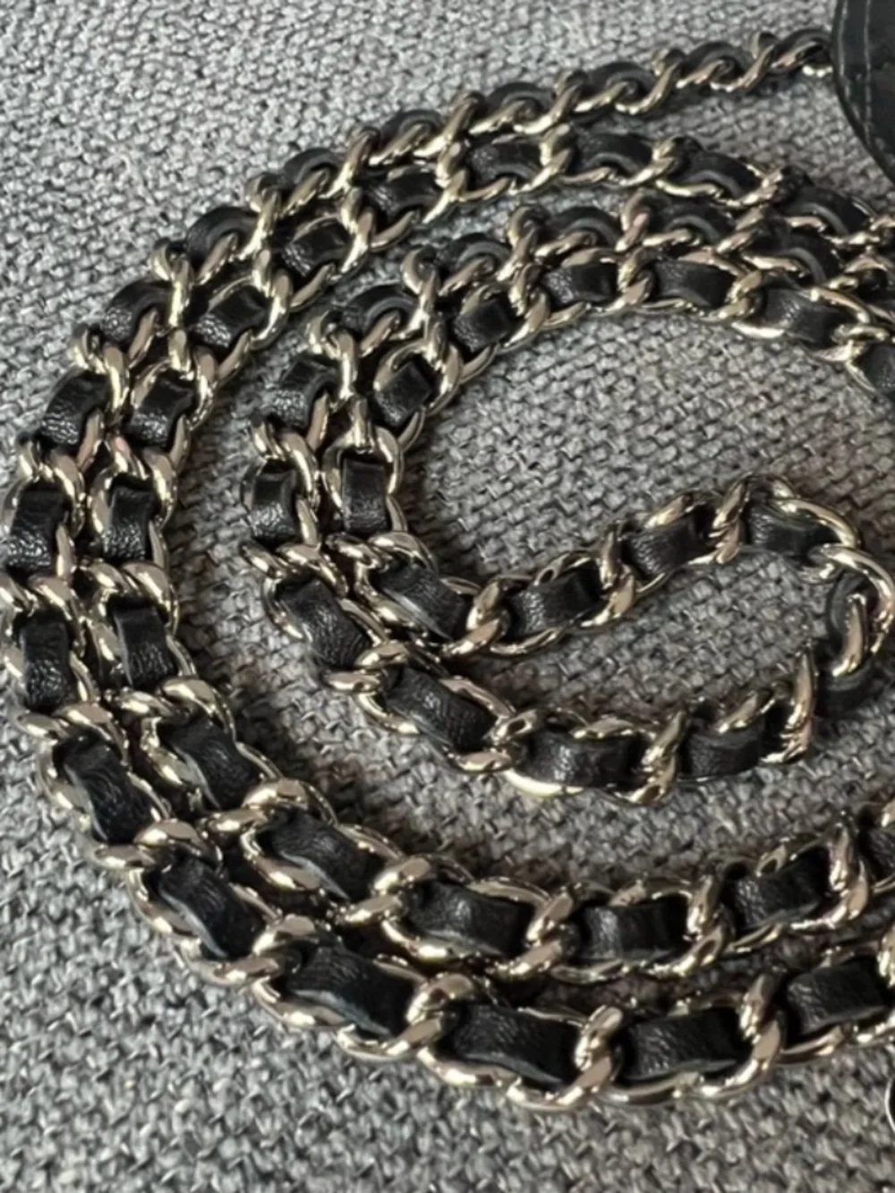 CHANEL classic wallet on chain WOC LAMBSKIN leather